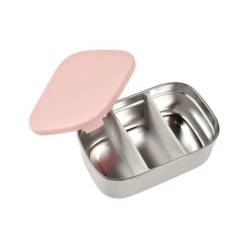 BEABA, Boîte repas enfant en inox, couvercle en silicone et housse de