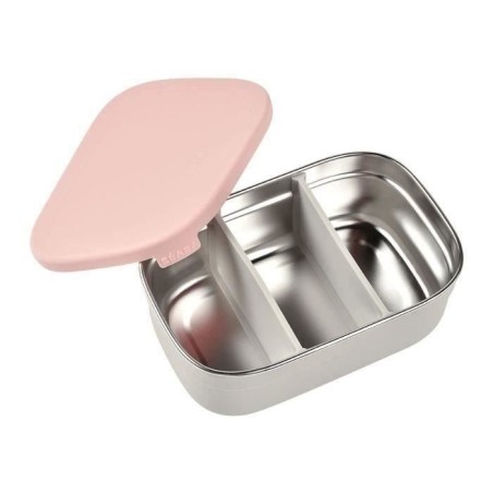BEABA, Boîte repas enfant en inox, couvercle en silicone et housse de