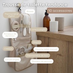 Trousse de toilette - BEABA - 10 accessoires - Terre d'argile