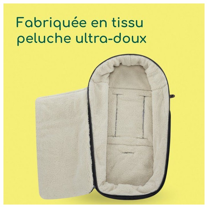 BEBECONFORT Chanceliere pour poussette, tissu doux, De la naissance a 3 ans, Mineral graphite