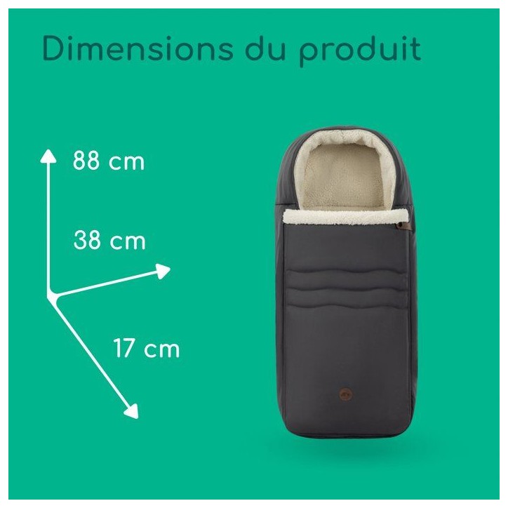 BEBECONFORT Chanceliere pour poussette, tissu doux, De la naissance a 3 ans, Mineral graphite