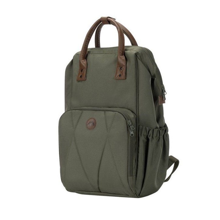 BEBECONFORT Sac a dos a langer bébé, Matelas a langer inclus , Poches isothermes, Finitions cuir, Mineral green