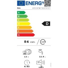 Lave-vaisselle pose libre BEKO LVV1347W bPRO 500 - 13 couverts - L60 c