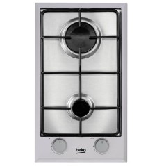 Table de cuisson a gaz - BEKO - 2 foyers - 30 cm - Inox - HDCG32220FX