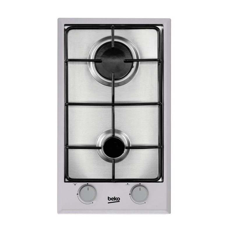 Table de cuisson a gaz - BEKO - 2 foyers - 30 cm - Inox - HDCG32220FX
