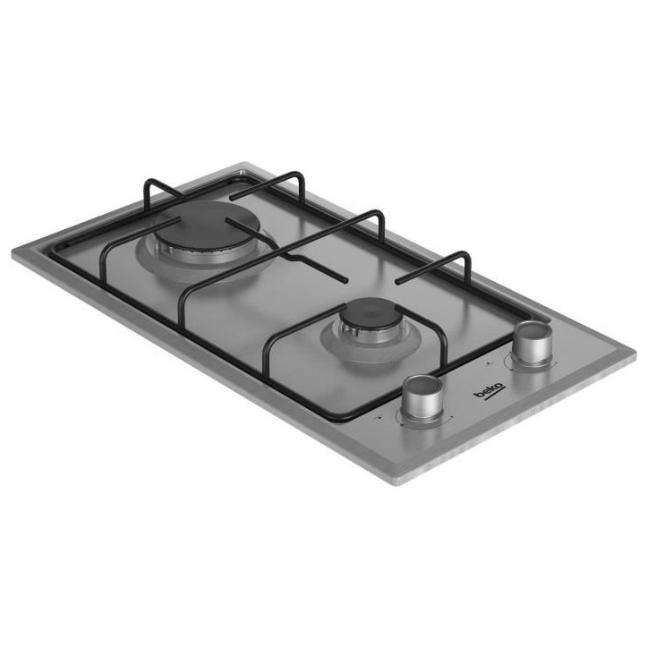 Table de cuisson a gaz - BEKO - 2 foyers - 30 cm - Inox - HDCG32220FX Table de cuisson a gaz - BEKO - 2 foyers - 30 cm - Inox - HDCG32220FX