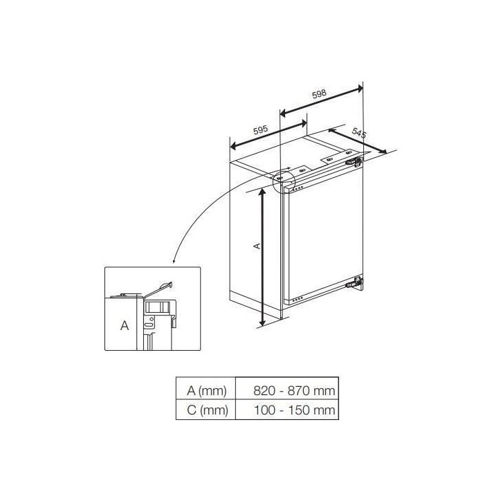 Congélateur armoire - BEKO - BU1204N - Intégrable - 3 tiroirs - 4,9 kg/24h - Classe E - 82x59,5x54x5 - Porte réversible panth Congélateur armoire - BEKO - BU1204N - Intégrable - 3 tiroirs - 4,9 kg/24h - Classe E - 82x59,5x54x5 - Porte réversible panth