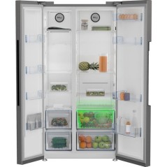 Réfrigérateur américain - BEKO - GN163141XBN - 2 portes - pose libre - classe E - 179 cm - inox
