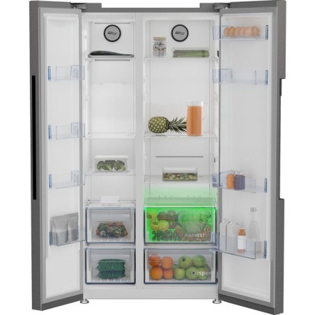 Réfrigérateur américain - BEKO - GN163141XBN - 2 portes - pose libre - classe E - 179 cm - inox