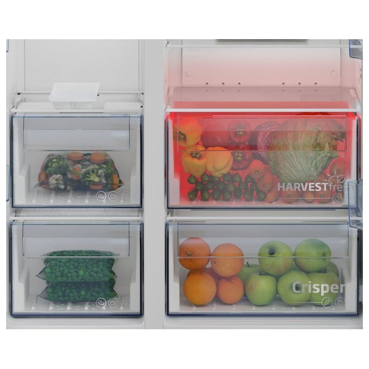 Réfrigérateur américain - BEKO - GN163141XBN - 2 portes - pose libre - classe E - 179 cm - inox