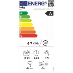 Lave-linge hublot BEKO BMEDWFT38411 - 8 kg - Induction - L60cm - 1400