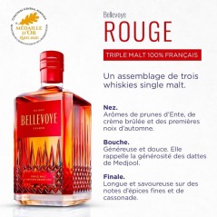 BELLEVOYE - ROUGE - Whisky - Triple Malt - Origine : France - 43 % alcool - bouteille 70 cl