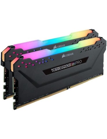 Mémoire RAM - CORSAIR - Vengeance RGB Pro DDR4 - 16GB 2x8GB DIMM - 3200 MHz - 1.35V - Noir (CMW16GX4M2C3200C)