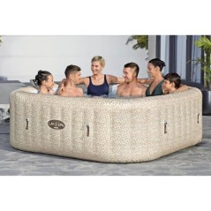 Spa gonflable BESTWAY - Lay-Z-Spa Rome - 180 airjets - 201 x 201 x 71 cm - 5 a 7 places - Carré (couverture, cartouche, diffuse