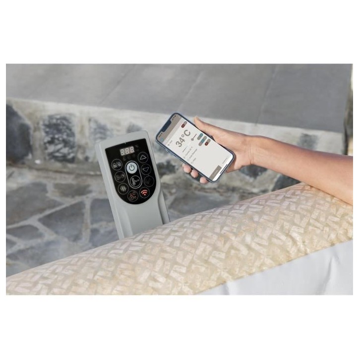 Spa gonflable BESTWAY - Lay-Z-Spa Rome - 180 airjets - 201 x 201 x 71 cm - 5 a 7 places - Carré (couverture, cartouche, diffuse Spa gonflable BESTWAY - Lay-Z-Spa Rome - 180 airjets - 201 x 201 x 71 cm - 5 a 7 places - Carré (couverture, cartouche, diffuse