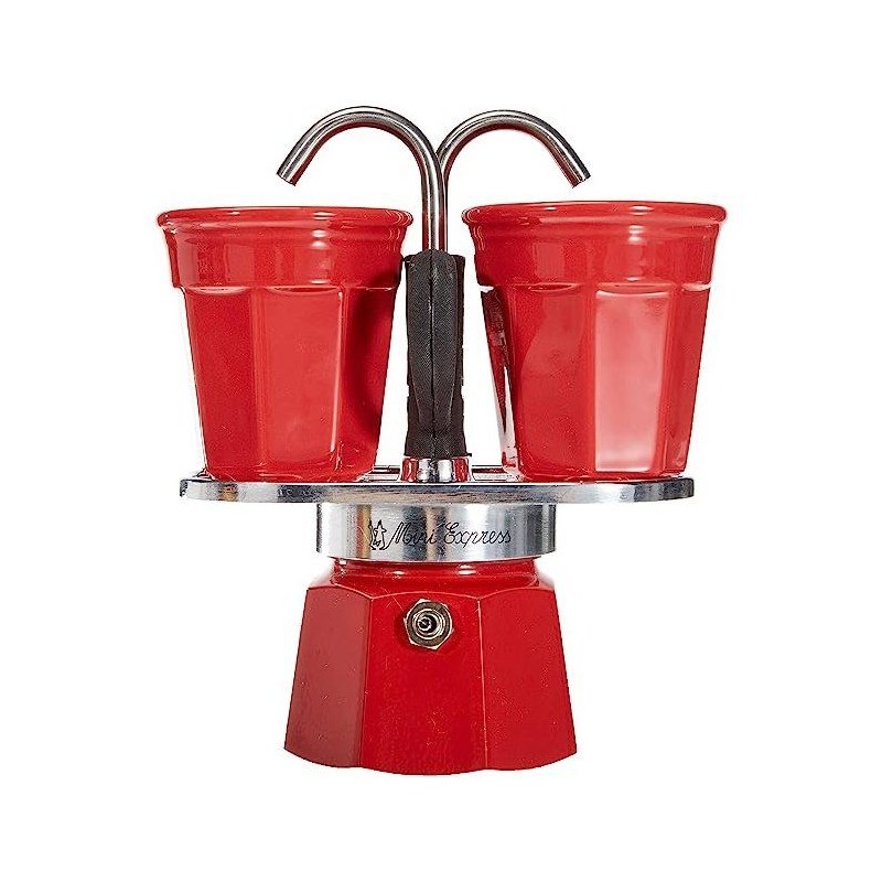 Set cafetiere italienne + 2 tasses - BIALETTI - Mini-express - Inox /