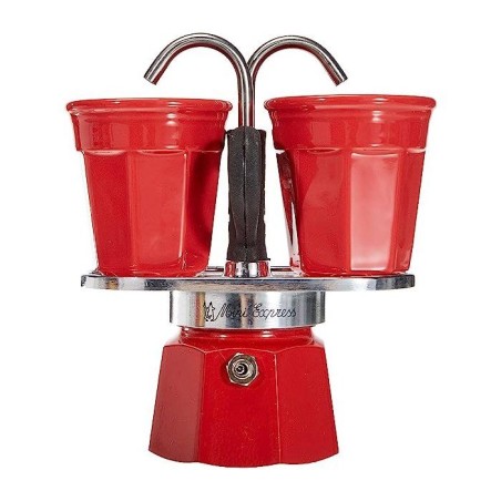 Set cafetiere italienne + 2 tasses - BIALETTI - Mini-express - Inox /