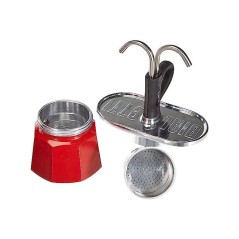 Set cafetiere italienne + 2 tasses - BIALETTI - Mini-express - Inox /