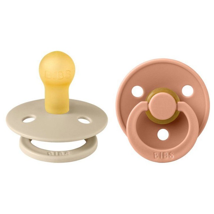 Sucette bébé - BIBS - Colour - Embout rond - Pack de 2 - Caoutchouc naturel - Taille 1 Vanilla Peach Sucette bébé - BIBS - Colour - Embout rond - Pack de 2 - Caoutchouc naturel - Taille 1 Vanilla Peach