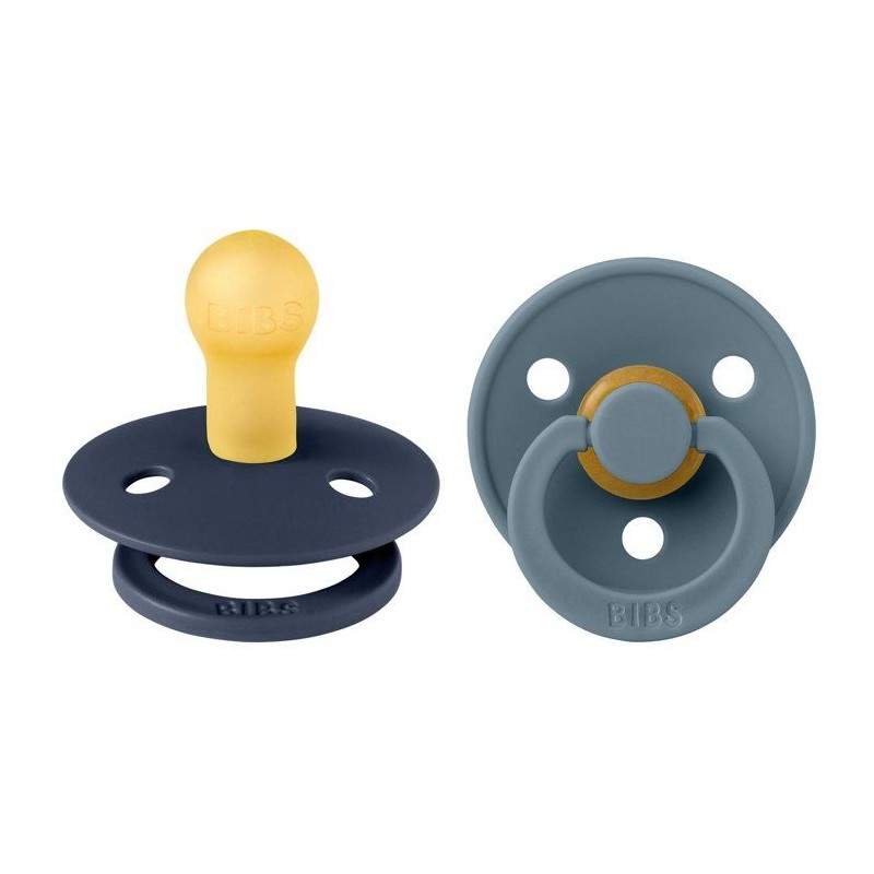 Sucette bébé - BIBS - Colour - Embout rond - Pack de 2 - Caoutchouc
