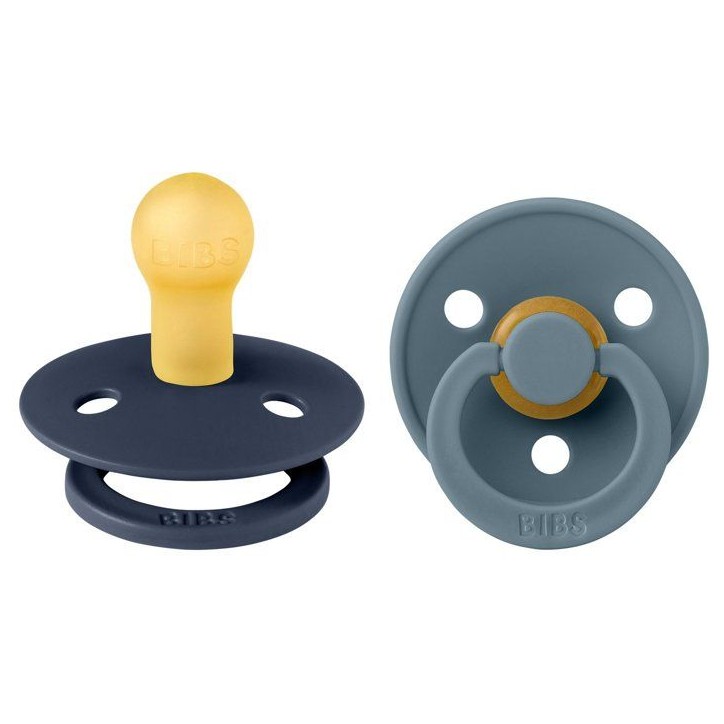 Sucette bébé - BIBS - Colour - Embout rond - Pack de 2 - Caoutchouc naturel - Taille 1 Deep Space Petrol
