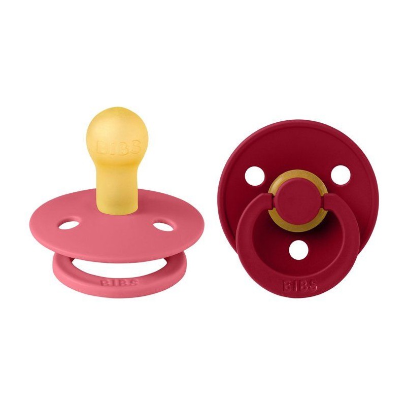 Sucette bébé - BIBS - Colour - Embout rond - Pack de 2 - Caoutchouc