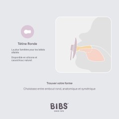 Sucette bébé - BIBS - Colour - Embout rond - Pack de 2 - Caoutchouc