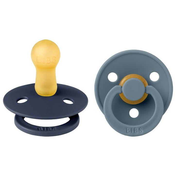 Sucette bébé - BIBS - Colour - Embout rond - Pack de 2 - Caoutchouc naturel - Taille 2 Deep Space Petrol