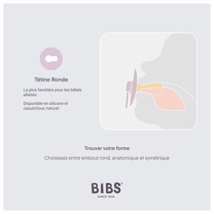 Sucette bébé - BIBS - Colour - Embout rond - Pack de 2 - Caoutchouc naturel - Taille 2 Deep Space Petrol