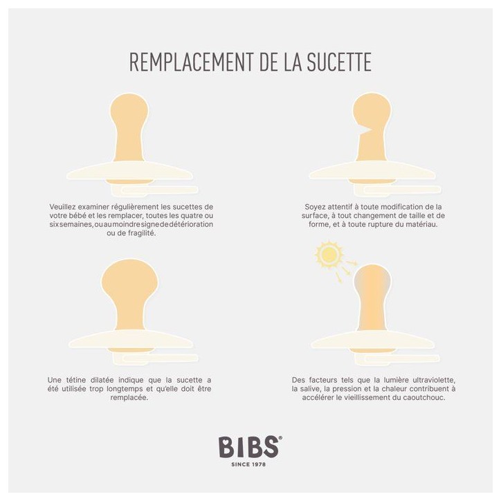 Sucette bébé - BIBS - Colour - Embout rond - Pack de 2 - Caoutchouc naturel - Taille 2 Deep Space Petrol