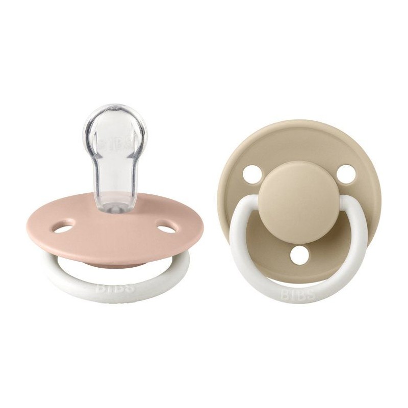 Sucette bébé - BIBS - DeLux - Embout rond - Pack de 2 - Silicone - T