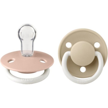 Sucette bébé - BIBS - DeLux - Embout rond - Pack de 2 - Silicone - T