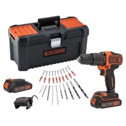 Perceuse a percussion sans fil - 18V - BLACK+DECKER - BDCHD18C2TA-QW