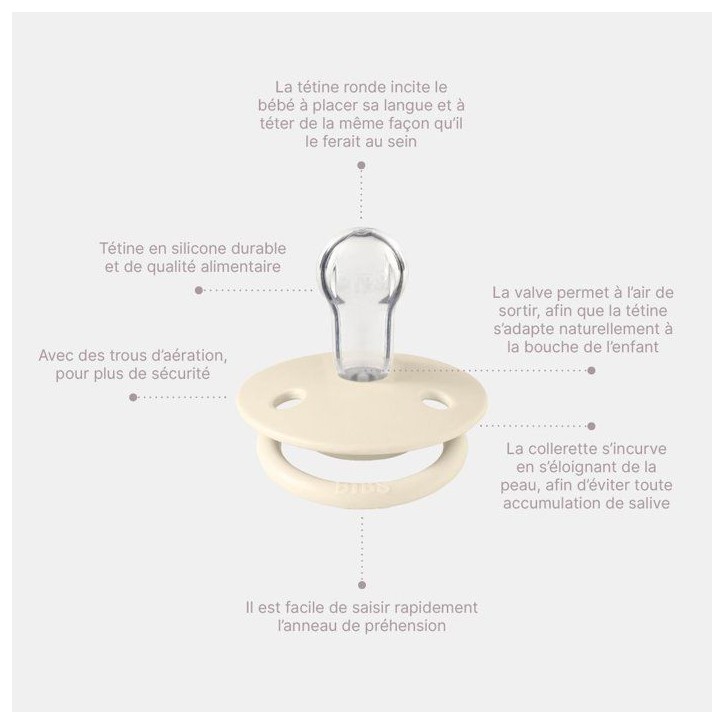 Sucette bébé - BIBS - DeLux - Embout rond - Pack de 2 - Silicone - Taille unique phosphorescent Blush Vanilla Sucette bébé - BIBS - DeLux - Embout rond - Pack de 2 - Silicone - Taille unique phosphorescent Blush Vanilla