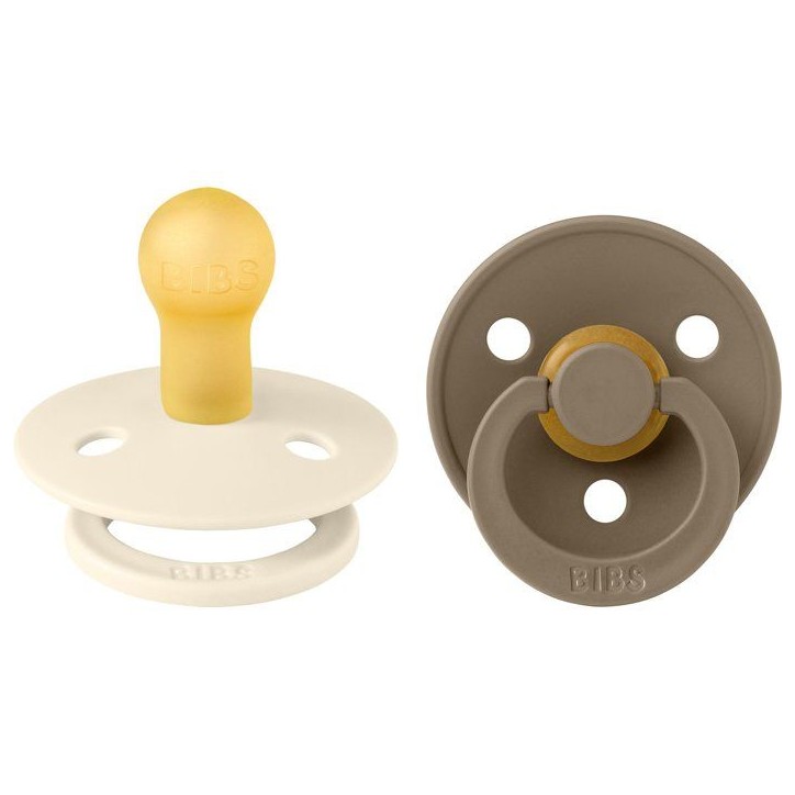 Sucette bébé - BIBS - Colour - Embout rond - Pack de 2 - Caoutchouc naturel - Taille 1 Ivory Dark Oak Sucette bébé - BIBS - Colour - Embout rond - Pack de 2 - Caoutchouc naturel - Taille 1 Ivory Dark Oak