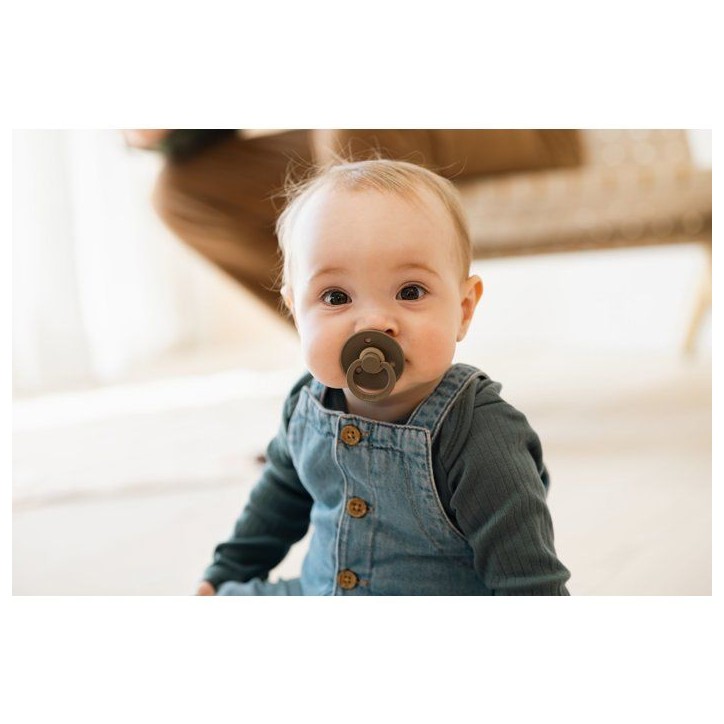 Sucette bébé - BIBS - Colour - Embout rond - Pack de 2 - Caoutchouc naturel - Taille 2 Ivory Dark Oak