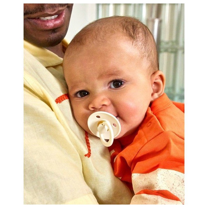 Sucette bébé - BIBS - Colour - Embout rond - Pack de 2 - Caoutchouc naturel - Taille 2 Ivory Dark Oak