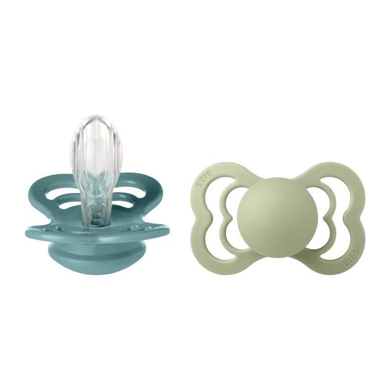 Sucette bébé - BIBS Supreme - Symétrique - T1 - Silicone - Island S
