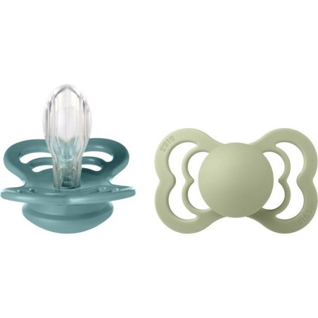Sucette bébé - BIBS Supreme - Symétrique - T1 - Silicone - Island S