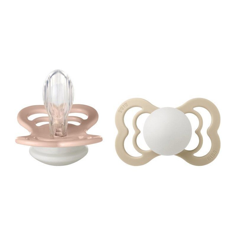 Sucette bébé - BIBS Supreme - Symétrique - T2 - Silicone - Blush Va