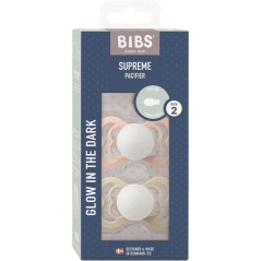 Sucette bébé - BIBS Supreme - Symétrique - T2 - Silicone - Blush Vanilla - Pack de 2