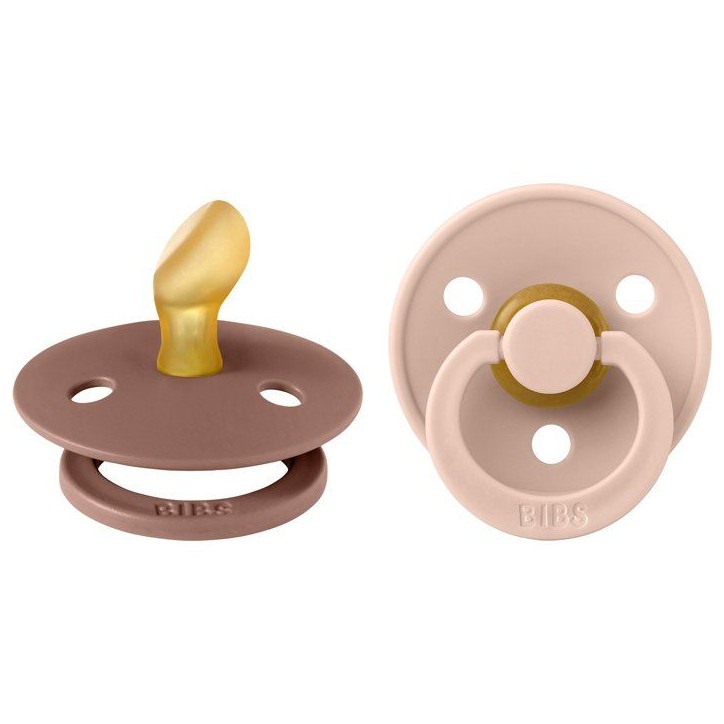 Sucette bébé - BIBS - Colour - Embout anatomique - Pack de 2 - Caoutchouc naturel - Taille 1 Blush Woodchuck