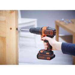 Perceuse a percussion sans fil - 18V - BLACK+DECKER - BDCHD18C2TA-QW