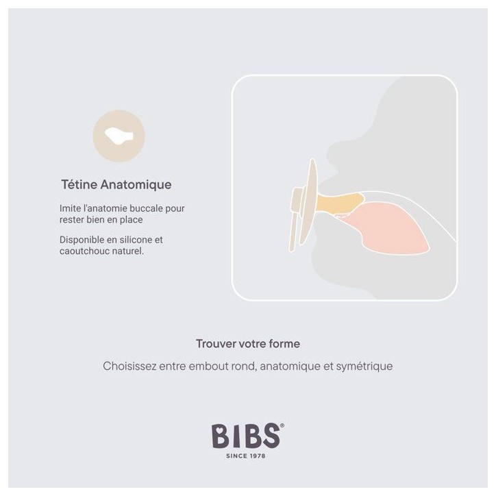 Sucette bébé - BIBS - Colour - Embout anatomique phosphorescent - Pack de 2 - Caoutchouc naturel - Taille 2 Blush Vanille