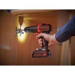 Perceuse a percussion sans fil - 18V - BLACK+DECKER - BDCHD18C2TA-QW