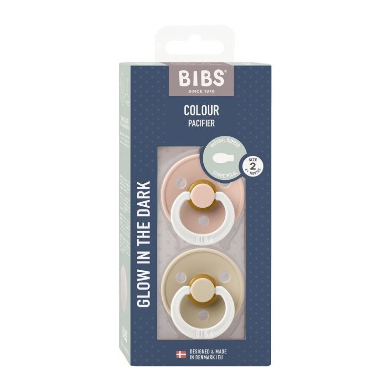 Sucette bébé - BIBS Colour - Symétrique - T2 - Silicone - Phosphore