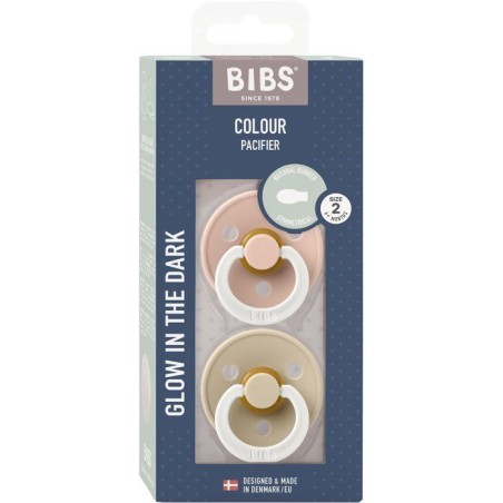 Sucette bébé - BIBS Colour - Symétrique - T2 - Silicone - Phosphore