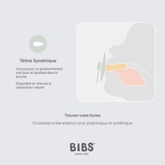 Sucette bébé - BIBS Colour - Symétrique - T2 - Silicone - Phosphore