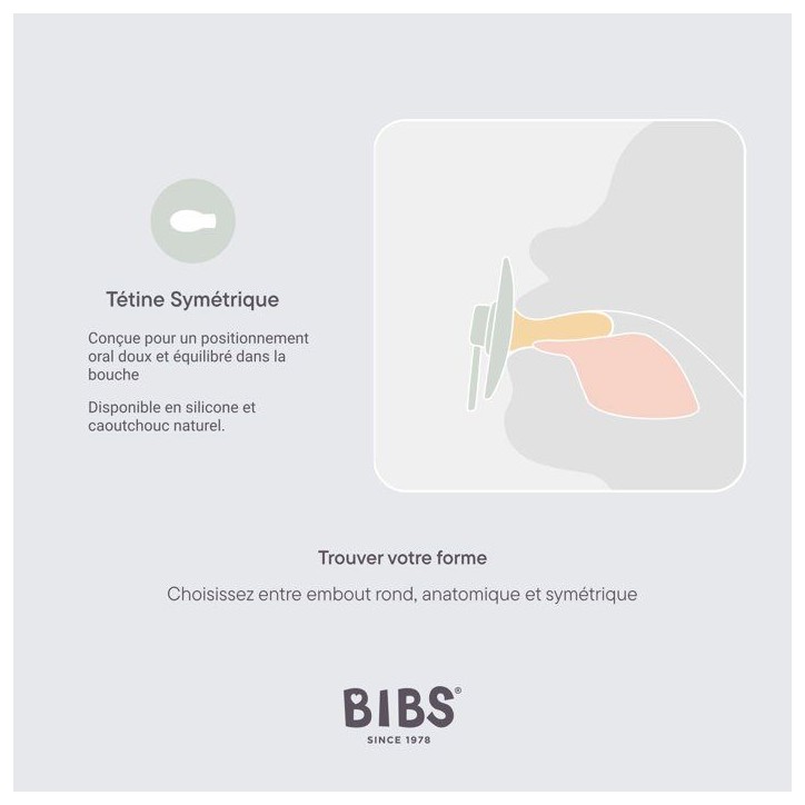 Sucette bébé - BIBS Colour - Symétrique - T2 - Silicone - Phosphorescente - Blush Vanilla - Pack de 2