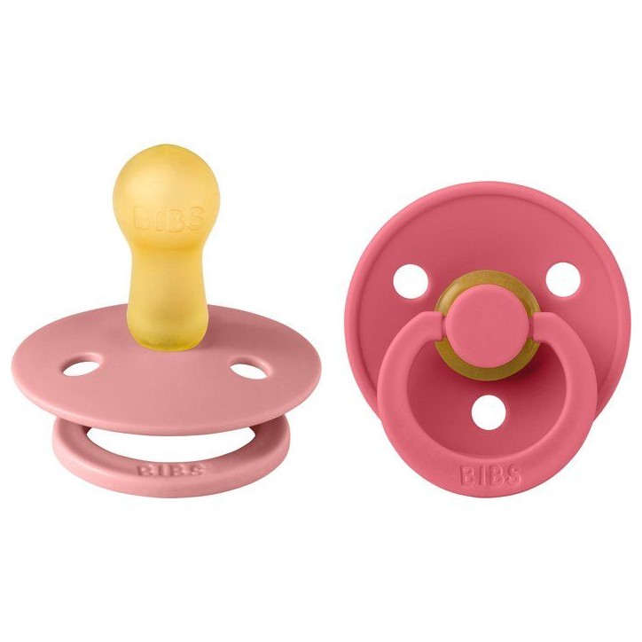 Sucette bébé - BIBS - Colour - Embout rond - Pack de 2 - Caoutchouc naturel - Taille 2 Dusty Pink Coral Sucette bébé - BIBS - Colour - Embout rond - Pack de 2 - Caoutchouc naturel - Taille 2 Dusty Pink Coral